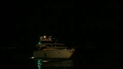 A boat at night 스톡 동영상 11659827