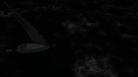 Boat night storm Stock Footage 74102731