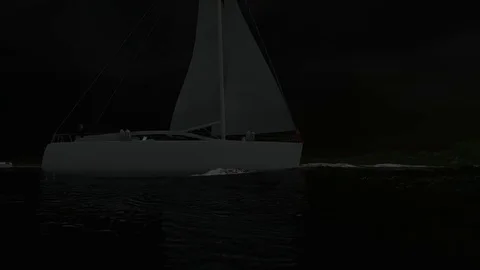 Boat night storm Stock Footage 74102822