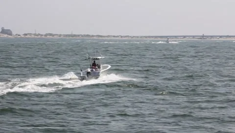 Boat on ocean Stock Footage 8413939