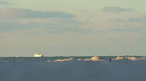 Boat in the Ocean Stock Footage