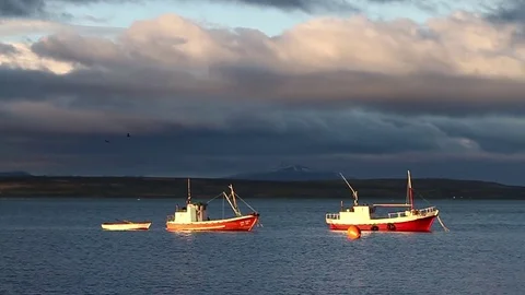 Boat in ocean Stock Footage 77047341