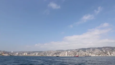 Boat in ocean Stock Footage 77048360