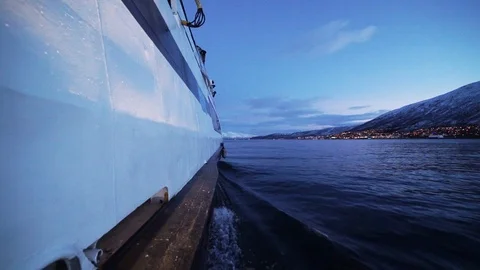 Boat on the ocean Stock Footage 89503433