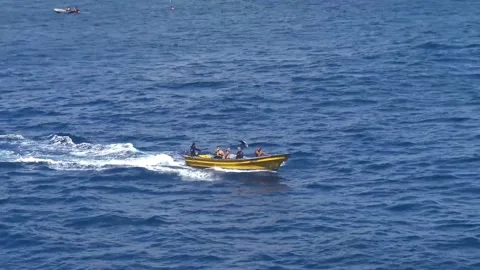 Boat in the ocean Stock Footage 162813665