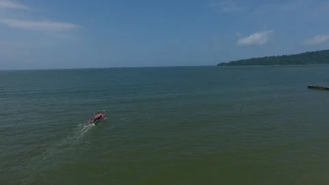 Boat in the ocean Stock Footage 170654385
