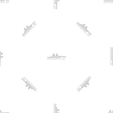 Boat in ocean pattern seamless vector Stock Illustration