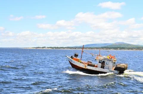 Boat in the ocean 库存照片