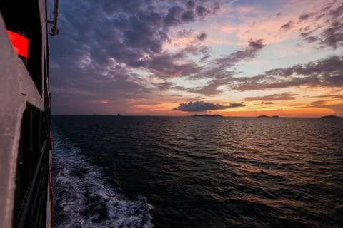 Boat in the ocean Stock Photos