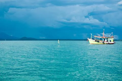 Boat in ocean Stock Photos
