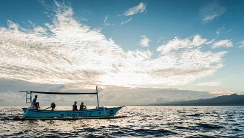 Boat on the ocean Stock Photos