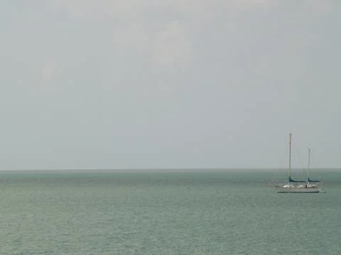 A Boat in the Ocean Stock Photos