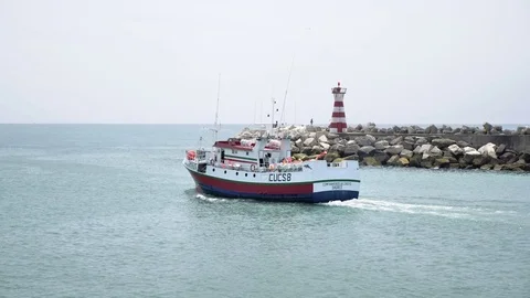 Boat Ocean Slowmotion 4k Stock Footage 77249699