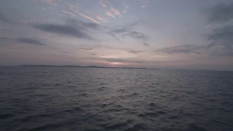 Boat on ocean, Sunrise 스톡 동영상 75175209