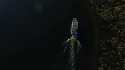 Boat in the Okavango Delta Stock Footage 69873848