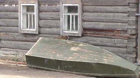 Boat, old house Stock Footage 147598556