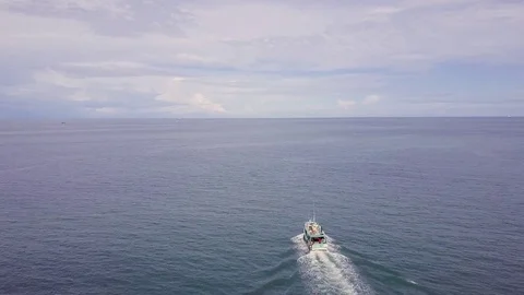 Boat Out of the Panama Harbour Stock Footage 77382753