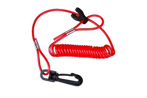 Boat outboard engine kill stop switch isolated on white background. Stock Photos