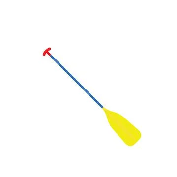 Boat paddle isolated on white background. Blue oar Illustrazione stock