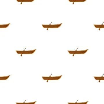 Boat with paddle pattern flat Illustrazione stock