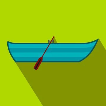 Boat with paddles flat icon 스톡 일러스트