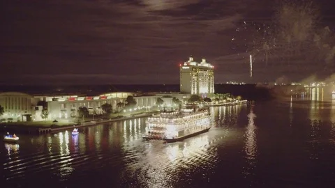 Boat Parade Fireworks Vídeo Stock 98954089