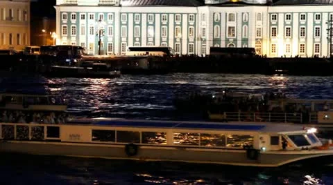 BOAT PARADE ON THE NEVA Stock Footage 12467053