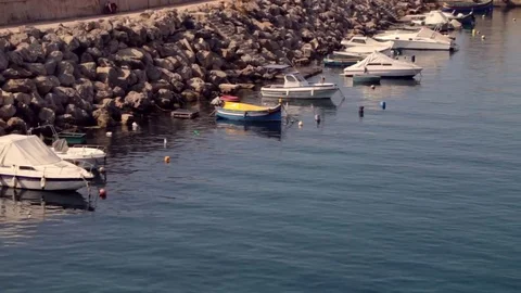 Boat parking at lighthouse Stock Footage 72634496