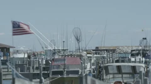 Boat parks at Harbor Stock Footage 62642952
