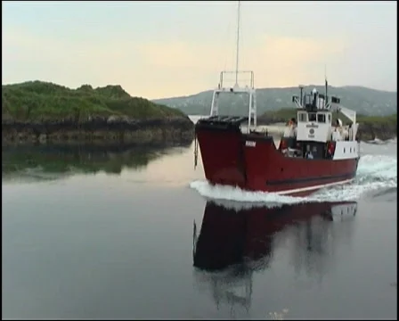 Boat Passes at Dusk Video stock 493097