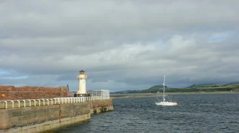 Boat passes lighthouse Video stock 856994