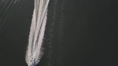 Boat passes by from overhead Stock Footage 82754771