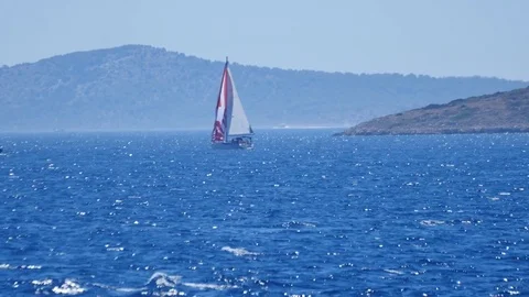 The Boat Passes By Sea Stock Footage 78918915