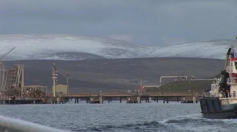 Boat Passes Through Camera Shot On The North Sea Stock Footage 4269540