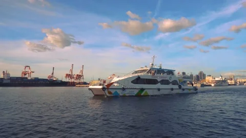 Boat passing by Stock Footage 158658919