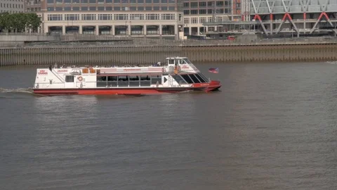 Boat passing right Stock Footage 91393957