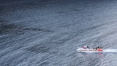 Boat passing the screen Stock Footage 78255516