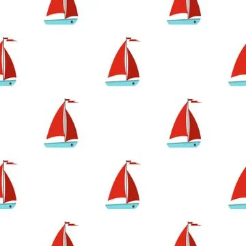 Boat pattern flat Illustrazione stock