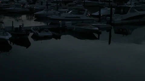 Boat Pier at Dusk Stock Footage 28057998