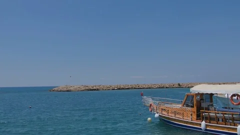 Boat at the pier Stock Footage 76613869