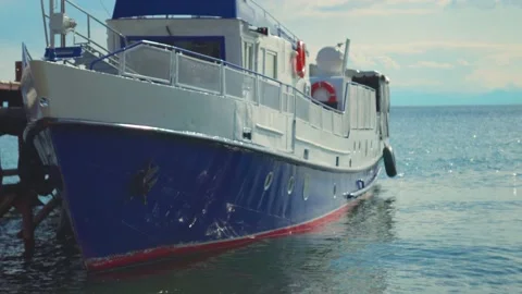 The Boat is at the Pier Stock Footage 154666970
