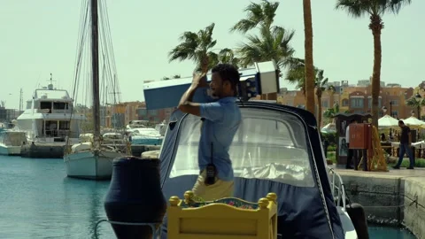 Boat at the pier Stock Footage 237192628