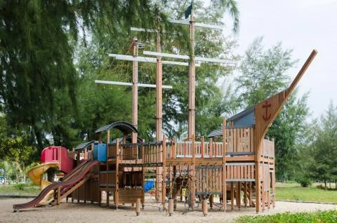 Boat playground structure Stock Photos