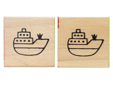 Boat on playing cubes Stock Photos