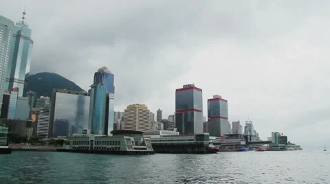 Boat Point of view of Macau Ferry Terminal Stock Footage 52768098