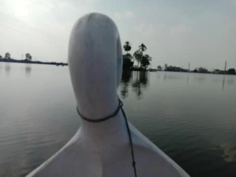 Boat on pond 스톡 사진