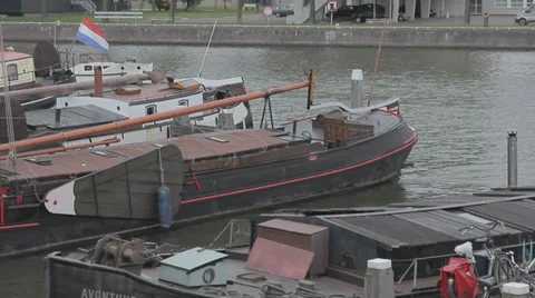 Boat in the port Stock Footage 36804961