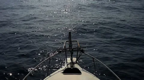 Boat POV roll on the waves in Ocean Video stock 10717969