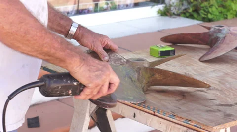 Boat Prop Maintenance Dolly Stock Footage 33003314