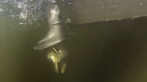 Boat propeller under water Stock Footage 71349040